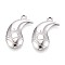 304 Stainless Steel Pendants, Yin-yang Charm, Anti-Tarnish, Stainless Steel Color, 26x14x3mm, Hole: 1.8mm