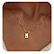 304 Stainless Steel Box Chain Necklaces, 201 Stainless Steel Rectangle Initial Pendant Necklaces for Women, Real 18K Gold Plated, Letter K, 15.75 inch(40cm)
