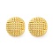 Rack Plating Half Round Brass Stud Earrings, Lead Free & Cadmium Free, Long-Lasting Plated, Real 18K Gold Plated, 24x24mm