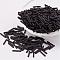Glass Bugle Beads, Frosted Colours, Black, 9x2mm, Hole: 0.5mm, about 7000pcs/bag