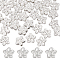 50Pcs Alloy Beads, Long-Lasting Plated, Flower, 925 Sterling Silver Plated, 9x5mm, Hole: 0.5mm
