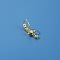 Brass Plum Cubic Zirconia Hoop Nose Rings with Heart Charms, Golden, 8mm