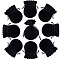 20Pcs Gourd Velvet Drawstring Bags, Black, 12x9cm