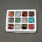 Gemstone Pendants, with Brass Clasps, Mixed Stone, Leaf, Mixed Color, 22x22x7mm, Hole: 6x2mm, 12pcs/box