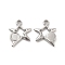 Tarnish Resistant 304 Stainless Steel Pendants Cabochon Settings, Star with Round Tray, Stainless Steel Color, 14.5x13x2mm, Hole: 1.6mm, Tray: 4mm