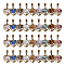 36Pcs 9 Styles Natural Mixed Gemstone European Dangle Charms, Heart Large Hole Pendant with Alloy Findings, Antique Bronze, 28~29mm, Heart: 19mm, 4pcs/style