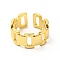 Brass Rectangle Open Cuff Ring for Men Women, Lead Free & Cadmium Free, Golden, US Size 8(18.1mm)