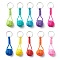 Braided Ball Rope Polyester Keychains, with 304 Stainless Steel Findings, Round, Mixed Color, 9.5cm