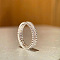 Alloy Finger Rings for Women, with Cubic Zirconia, Platinum, US Size 6(16.5mm)