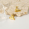 Fashion Heart Stainless Steel Stud Earrings, Real 18K Gold Plated, 12x14mm