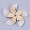 Resin & Wood Semi Circle Pendants, Half Round, WhiteSmoke, 14x28x3~3.5mm, Hole: 2mm