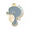 Sea Animal Alloy Enamel Pendants, Light Gold, Sea Horse Pattern, 22x16x1mm, Hole: 1.8mm