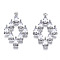 Brass Inlaid Clear Cubic Zirconia Pendants, Cadmium Free & Nickel Free & Lead Free, Rhombus, Platinum, 24x15x3mm, Hole: 1mm