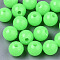 Luminous Acrylic Beads, Glow in the Dark, Round, Lime, 10mm, Hole: 2.5mm, about 950pcs/500g