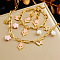 Resin Resin Pendant Necklace & Hoop Earring & Charm Bracelet, 304 Stainless Steel Enamel Jewelry Sets, Golden, Flower, 400mm & 170mm & 33x14mm