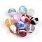 Two Tone Opaque Resin Beads, Round, with Glitter Powder, Mixed Color, 16mm, Hole: 2~2.5mm