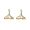 Brass Enamel Charms, Real 18K Gold Plated, Cadmium Free & Nickel Free & Lead Free, Fishtail Charms, Seashell Color, 14x14x2.5mm, Hole: 1.4mm
