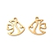 201 Stainless Steel Pendants, Laser Cut, Ocean Theme, Golden, Fish, 13x13x1mm, Hole: 1.5mm