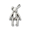 Rack Plating Alloy Pendants, Bear, Platinum, 29x15x4mm, Hole: 3x1mm