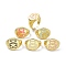 Bear Pattern Real 18K Gold Plated Open Rings for Teen Girl Women, Dainty Stackable Oval Signet Ring Engraved with Bear, Cute Brass Enamel Ring, Mixed Color, US Size 6 3/4(17.1mm)