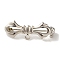 Brass Brooches Findings, Cadmium Free & Lead Free, Bowknot, Platinum, 10x28x1mm