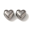 Non-Tarnish 304 Stainless Steel Beads, Heart, Stainless Steel Color, 8x8x6mm, Hole: 2.3mm