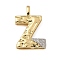 Brass Micro Pave Cubic Zirconia Pendants, Cadmium Free & Nickel Free & Lead Free, Letter Charms, Real 18K Gold Plated, Letter Z, 27.5x18.5x4mm, Hole: 5x2.5mm
