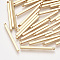 Brass Bar Pendants, Rectangle, Real 18K Gold Plated, 30x2x2mm, Hole: 0.8mm