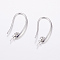Brass Earring Hooks, For Half Drilled Beads, Long-Lasting Plated, Cadmium Free & Nickel Free & Lead Free, Real Platinum Plated, 24x3x2.5mm, 18 Gauge, Pin: 1mm