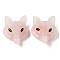Natural Rose Quartz Pendants, Top Drilled Beads, with Black Onyx Eye, Fox Head, 41x29.5~30.5x13~14.5mm, Hole: 1.6mm