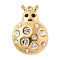 304 Stainless Steel Pendants, with Rhinestone, Ladybug Charms, Real 18K Gold Plated, Crystal, 30x21x6mm, Hole: 1.6mm