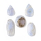 Natural Blue Lace Agate Pendants, Geometric Charms, Teardrop & Oval & Rectangle, Mixed Shapes, 30.5~56.5x14~31.5x5~10mm, Hole: 2~2.5mm
