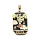 Tarot 304 Stainless Steel Enamel Pendants, Ion Plating(IP), Real 18K Gold Plated, Devil, 32x19.5x2mm, Hole: 7x3.5mm