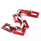 Imitation Gemstone Style Acrylic Handmade Rectangle Link Chains, with Rose Gold Plated CCB Plastic Linking Ring, Dark Red, 39.37 inch(100cm), Link: 25.5x17.5x2.5mm and 18.5x11.5x4.5mm, 1m/strand