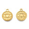 Ion Plating(IP) 201 Stainless Steel Pendants, Flat Round with Eye, Real 18K Gold Plated, 19x15x2mm, Hole: 1.8mm