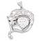 Brass Micro Pave Cubic Zirconia Pendants, Cadmium Free & Lead Free, Leopard Charms, Platinum, 32x24x7mm, Hole: 4X3mm