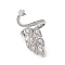 Clear Cubic Zirconia Peacock Adjustable Ring, Brass Jewelry for Women, Lead Free & Cadmium Free, Platinum, Inner Diameter: 17mm