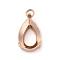 304 Stainless Steel Rhinestone Claw Settings, Teardrop, Rose Gold, Fit for 9x6mm Rhinestone, 12x6x4.5mm, Hole: 1.5mm