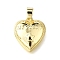 Brass Pendants, Heart, Long-Lasting Plated, Cadmium Free & Lead Free, Rack Plating, Real 18K Gold Plated, Star, 14.5x12.5x3.5mm, Hole: 4.5mm