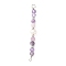 Faceted Round Natural Amethyst & Lepidolite & Potato Natural Cultured Freshwater Pearl Beaded Connector Charms, with Copper Wire Loops, Platinum, 40x4.5~5x3mm, Hole: 1.8mm