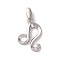 925 Sterling Silver Micro Pave Clear Cubic Zirconia Pendants, Constellation Charms, Platinum, Rhodium Plated, with 925 Stamp, Leo, 18x11.5x2mm, Hole: 4x2mm