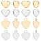 Beebeecraft 1 Box 80Pcs 4 Styles Heart Charms Stainless Steel Stamping Blank Tag Blank Mental Heart Tag for Mother's Day Valentine's Day Birthday DIY Earring Jewellery Making