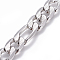 Tarnish Resistant 304 Stainless Steel Figaro Chains, Unwelded, Textured, Stainless Steel Color, 9.5mm, Links: 18.7x9.5x2.5mm and 14x9.5x2.5mm