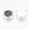 Natural Druzy Agate Pendants, with 925 Sterling Silver Plated Brass Findings, Flat Round, Dyed, Purple, 11x11.5x3~3.5mm, Hole: 2mm
