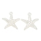 Opaque Resin Pendants, Starfish, with Platinum Iron Loop, White, 29x29x7mm, Hole: 1.4mm