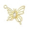 Alloy Rhinestone Pendants, Rack Plating, Cadmium Free & Nickel Free & Lead Free, Butterfly, Golden, 21x22.5x1.5mm, Hole: 1.8mm