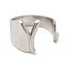 Non-Tarnish 201 Stainless Steel Finger Rings, Letter Y, Inner Diameter: 18mm