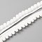 Polyester Lace Trim, Single Edge with Pom Poms Ball Trimming, Garment Accessories, White, 3/8 inch(10mm), 40~50 yards/bundle
