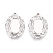 304 Stainless Steel Pendant Cabochon Settings, Oval, Stainless Steel Color, Tray: 16x12mm, 31x21x3mm, Hole: 1.5mm