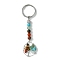 Gemstone Tree of Life Keychain, with 304 Stainless Steel Keychain Clasp, Stainless Steel Color, 9.7cm